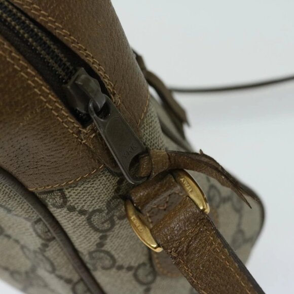 GUCCI GG Supreme Web Sherry Line Shoulder Bag PVC Beige 68 02 005 Auth 68227 - Picture 13 of 16
